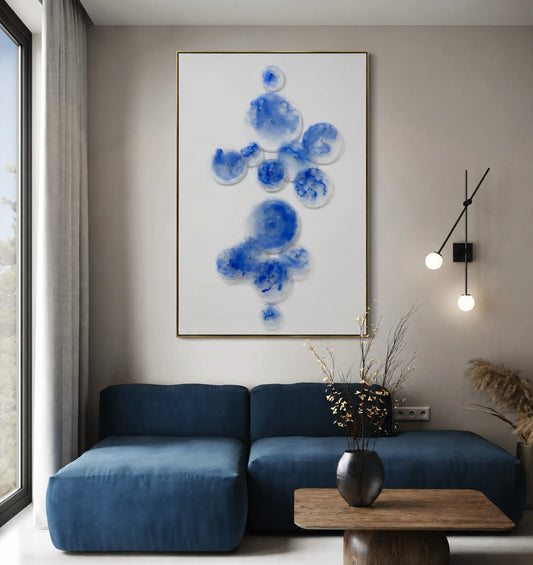 Midnight Acrylic Abstract Wall Art - Vertical Design