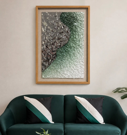 Papyrus Paper Art Contemporary Wall Decor - Vertical Design