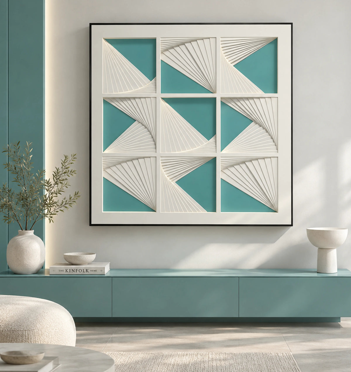 String Symphony Paper Art Contemporary Wall Decor - Square Design