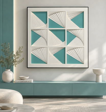 String Symphony Paper Art Contemporary Wall Decor - Square Design