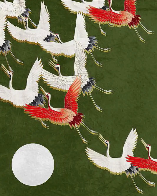 Crane Bird Green