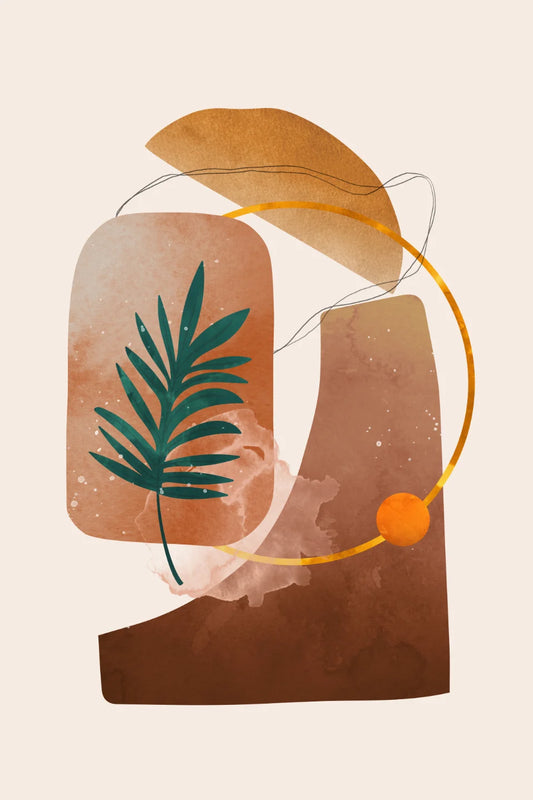 Watercolor Leaf Mosaic Abstract