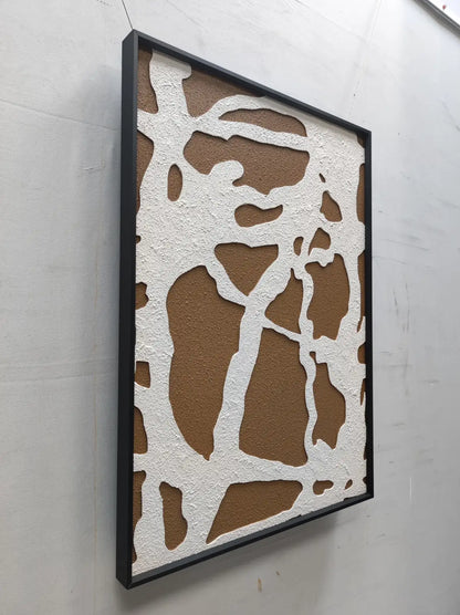 Birch Wood Carving Hand Painted Wall Art Vertical Design | Art Smiley Decor UAE