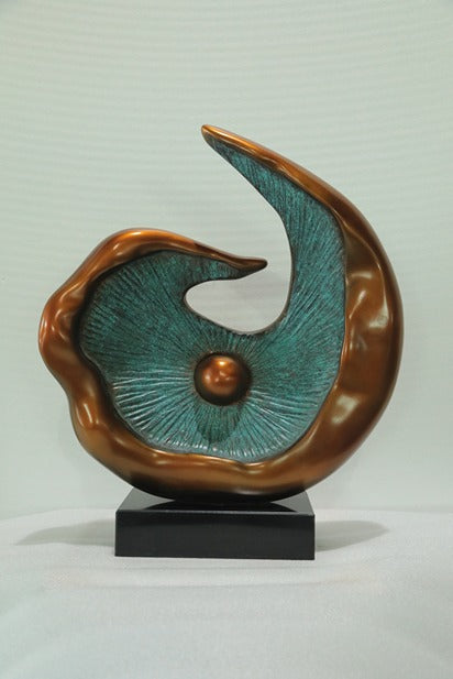 Teal Orbit Resin Sculpture artistic sculpture by Artsmiley