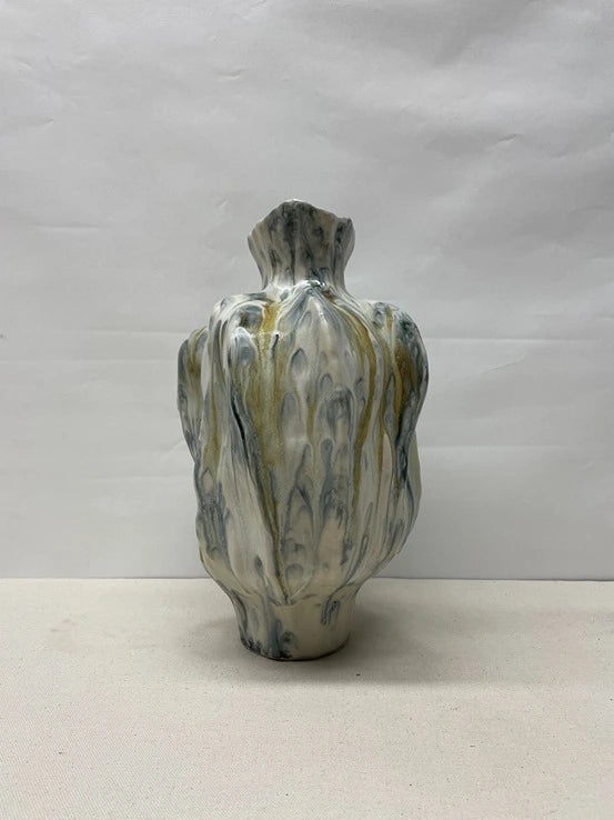 Grey Flame Ceramic Vase