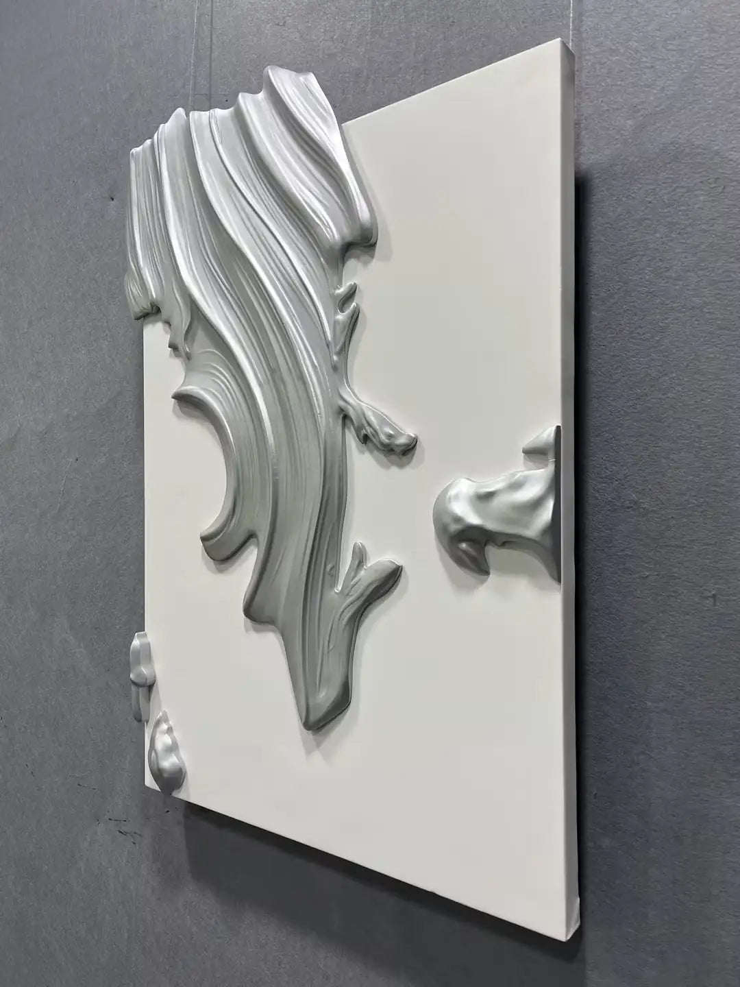 Bleached Wood Carving Hand Painted Wall Art Vertical Design | Art Smiley Decor UAE