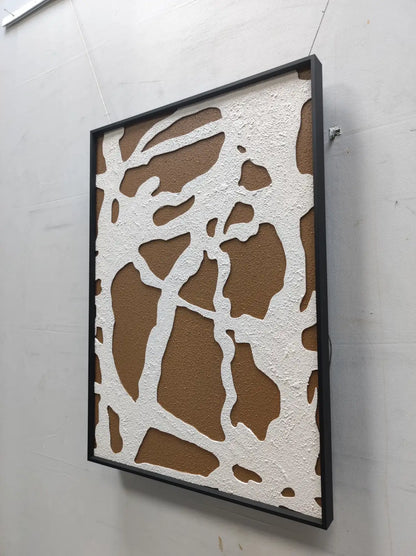 Birch Wood Carving Hand Painted Wall Art Vertical Design | Art Smiley Decor UAE