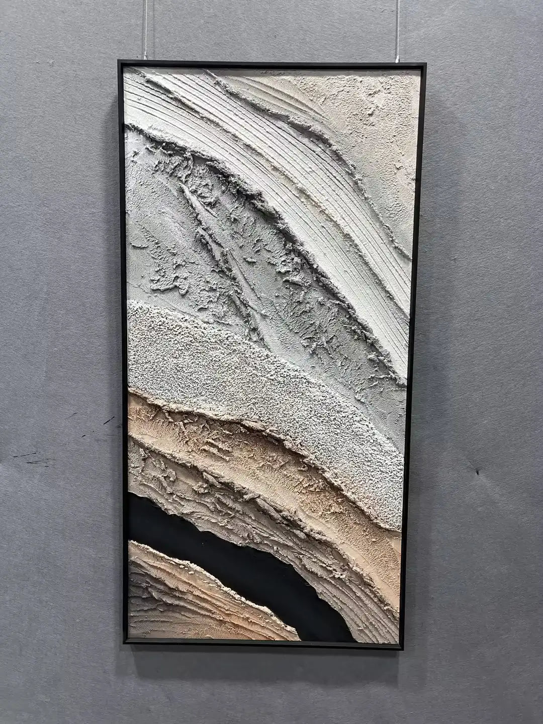 Textured Hand Painted Abstract Wall Art Vertical Design | Art Smiley Decor UAE