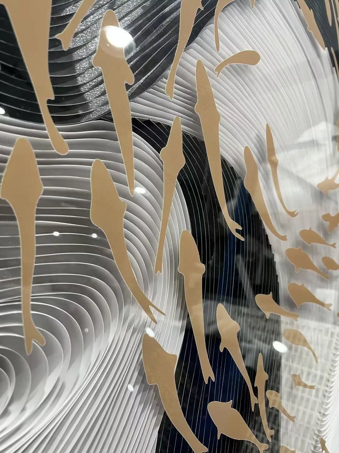 Folded Paper Art Contemporary Wall Decor Vertical Design | Art Smiley Decor UAE