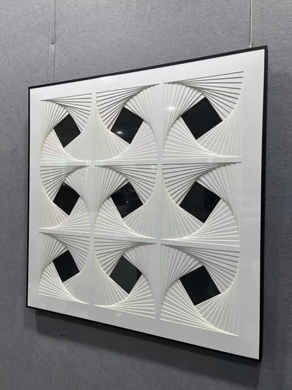 Dimensional Paper Art Contemporary Wall Decor Square Design | Art Smiley Decor UAE