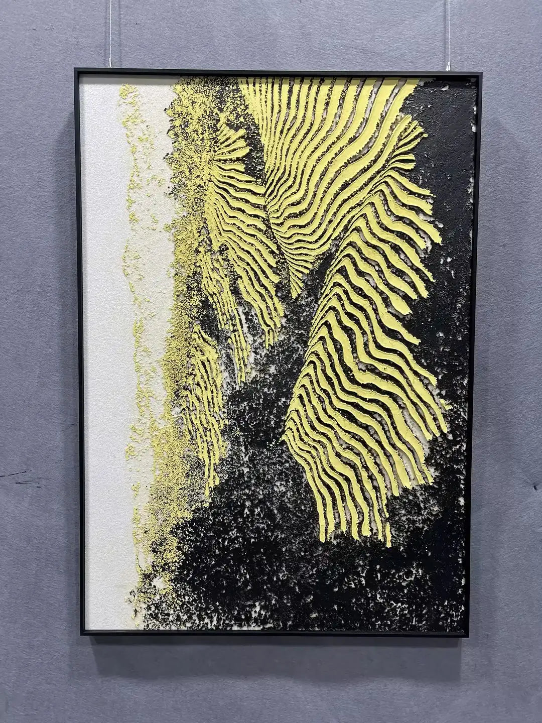 Layered Hand Painted Abstract Wall Art Vertical Design | Art Smiley Decor UAE