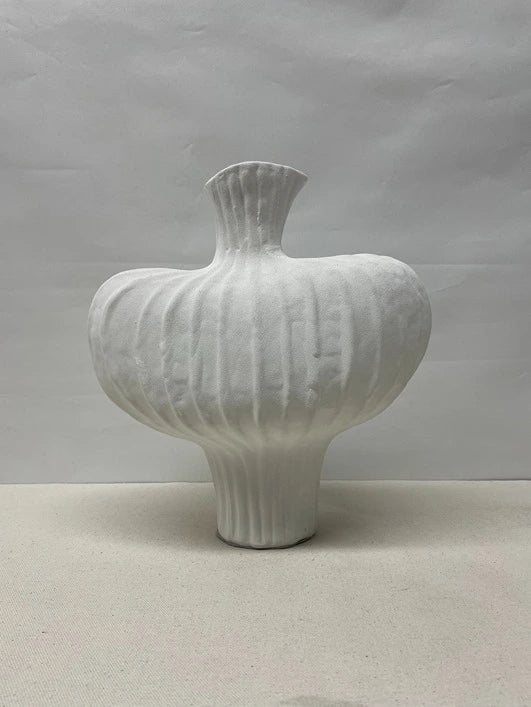 White Stripe Ceramic Vase Set