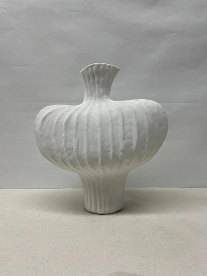 White Stripe Ceramic Vase Set