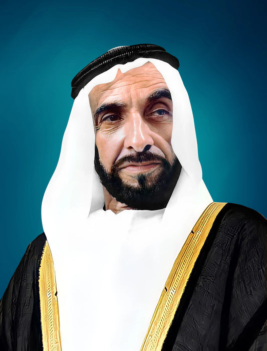 صورة غرونج زرقاء للراحل زايد بن سلطان آل نهيان