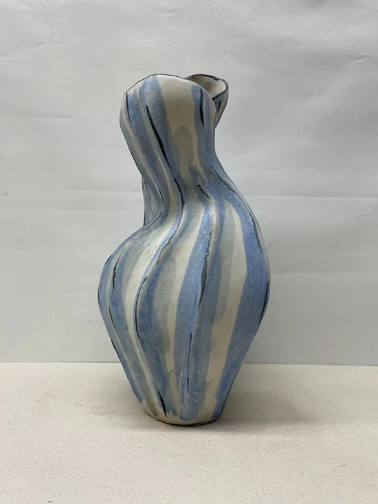 Wavy Stripe Ceramic Vase