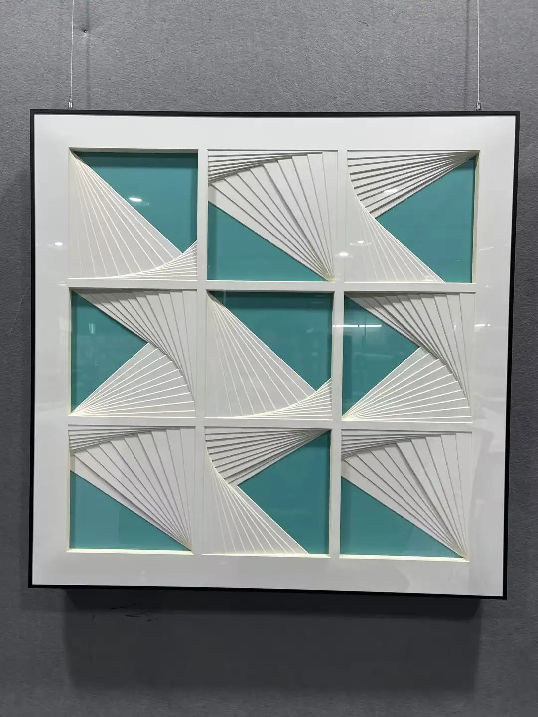 Dimensional Paper Art Contemporary Wall Decor Square Design | Art Smiley Decor UAE