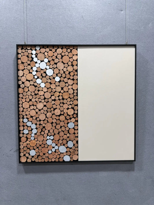 Live Edge Natural Wood Slice Wall Art Square Design | Art Smiley Decor UAE