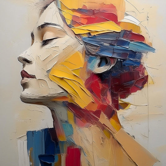 Woman Portrait With Blue Hue Wall Art