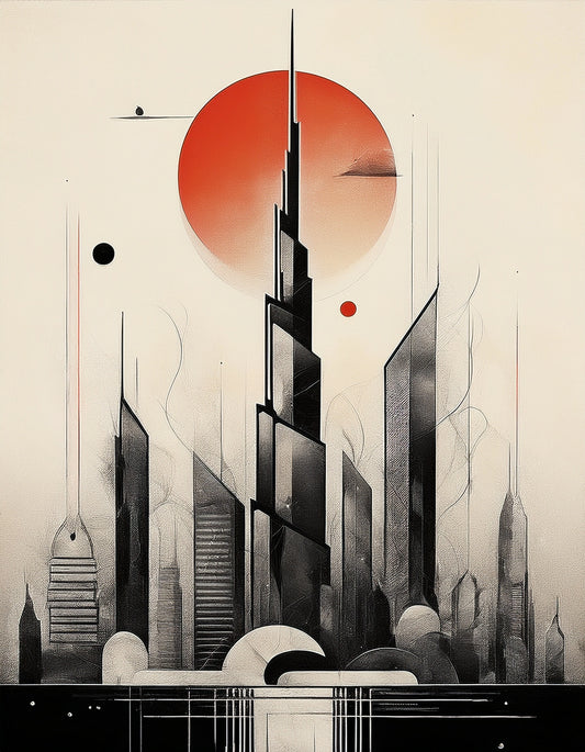 The Future Rises Abstract Dubai Horizons Wall Art