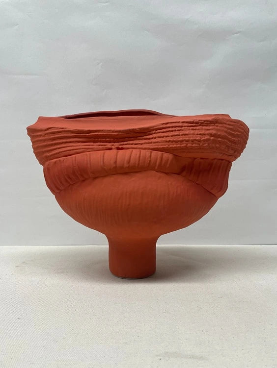Terracotta Pedestal Ceramic Bowl