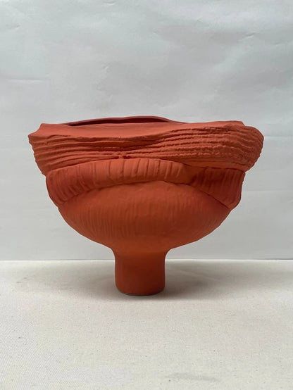 Terracotta Pedestal Ceramic Bowl