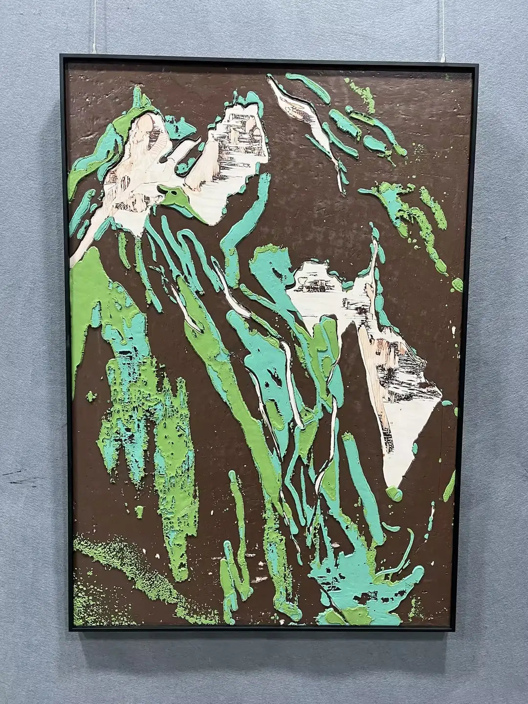 Brushstroke Hand Painted Abstract Wall Art Vertical Design | Art Smiley Decor UAE