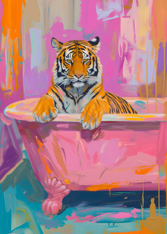 Tiger Chilling in Jacuzzi Bathtub