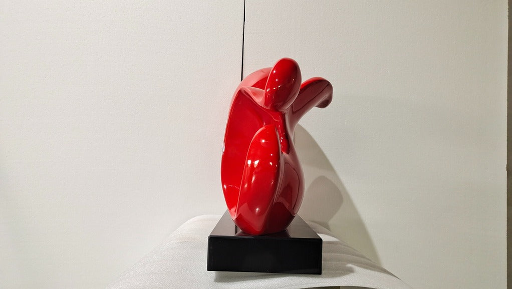Red Dynamic Resin Sculpture