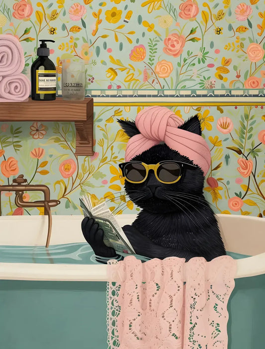 Cat Unwinding In A Cozy Spa