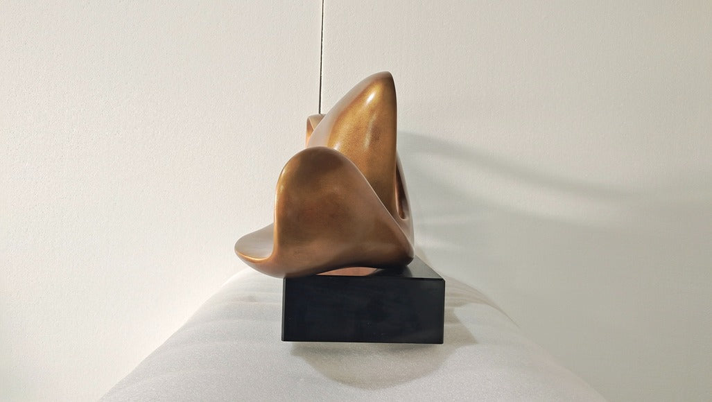 Brown Curve Resin Sculpture