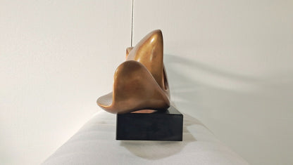 Brown Curve Resin Sculpture