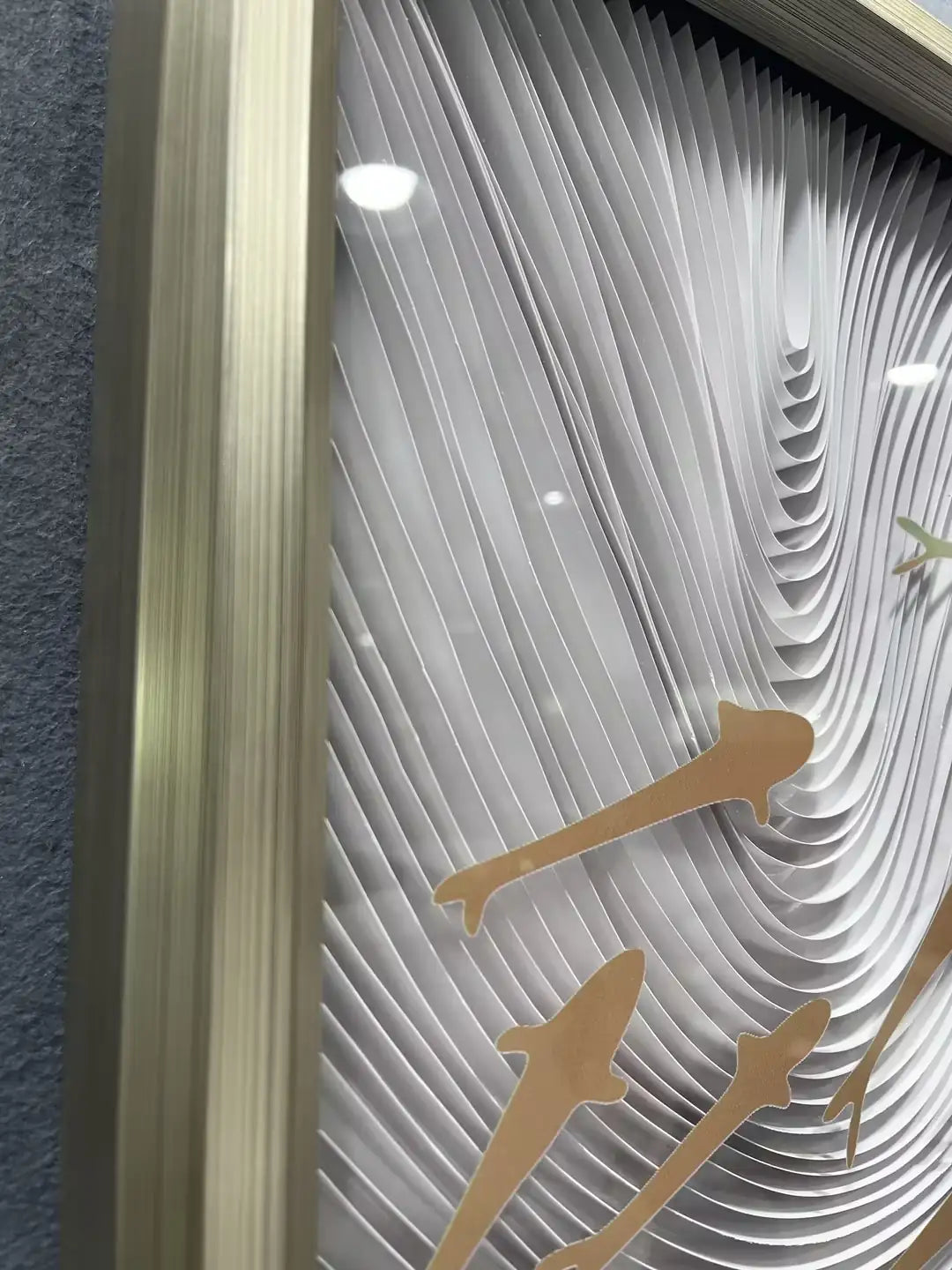 Folded Paper Art Contemporary Wall Decor Vertical Design | Art Smiley Decor UAE