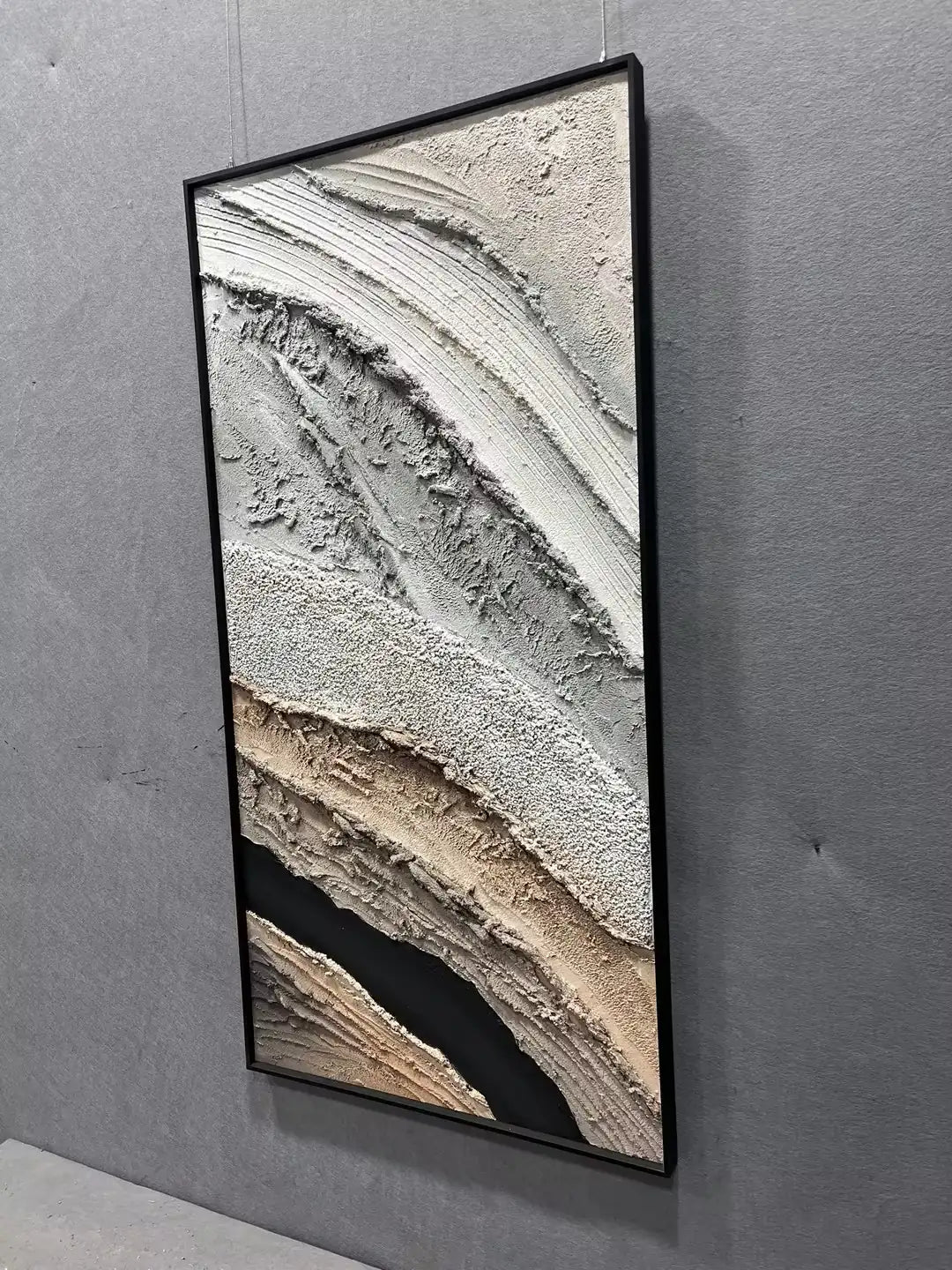 Textured Hand Painted Abstract Wall Art Vertical Design | Art Smiley Decor UAE