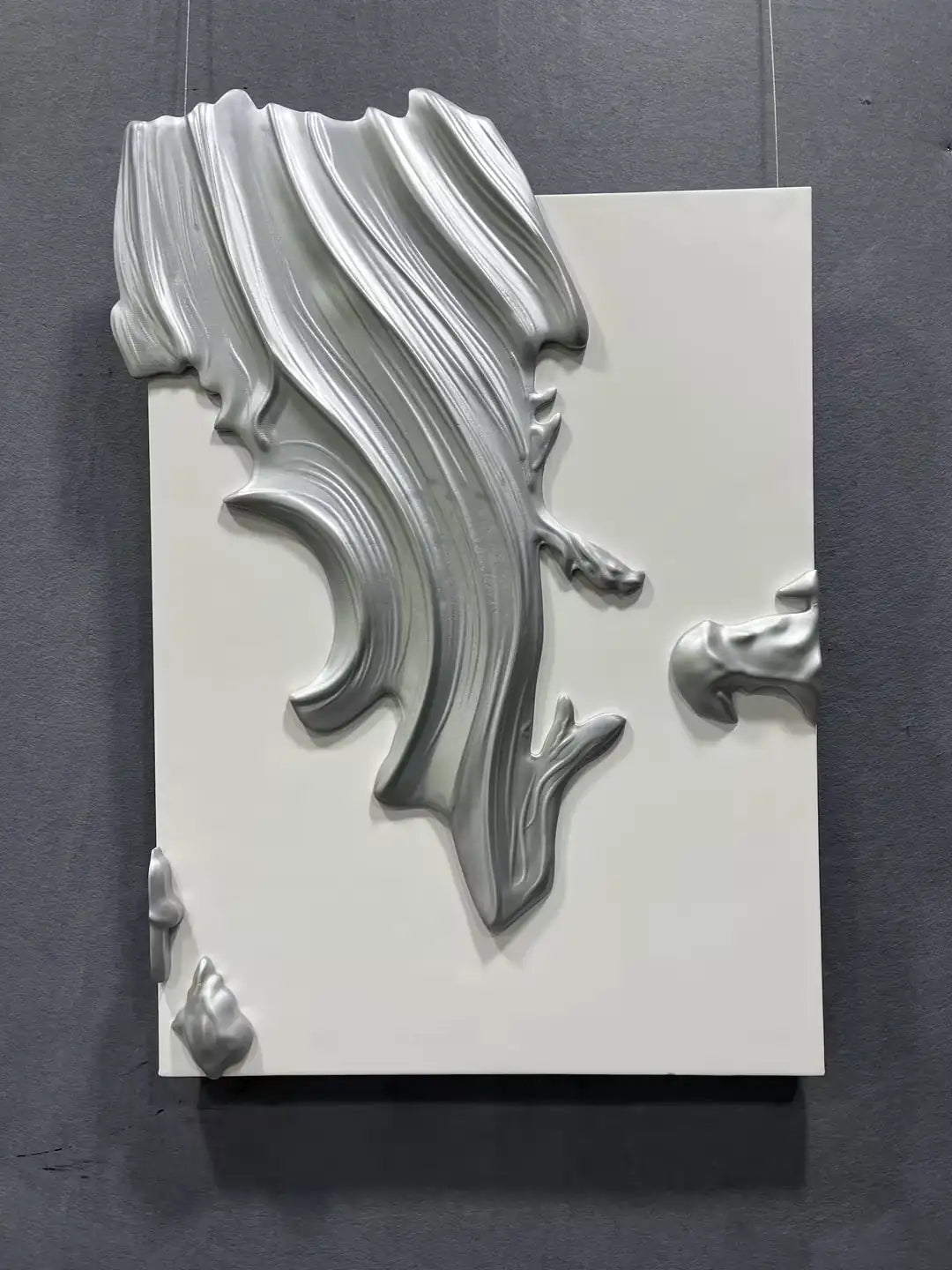 Bleached Wood Carving Hand Painted Wall Art Vertical Design | Art Smiley Decor UAE