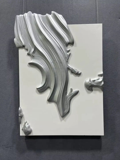 Bleached Wood Carving Hand Painted Wall Art Vertical Design | Art Smiley Decor UAE