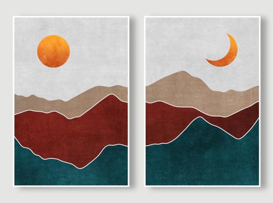 Sun Moon Dual Geometry Art