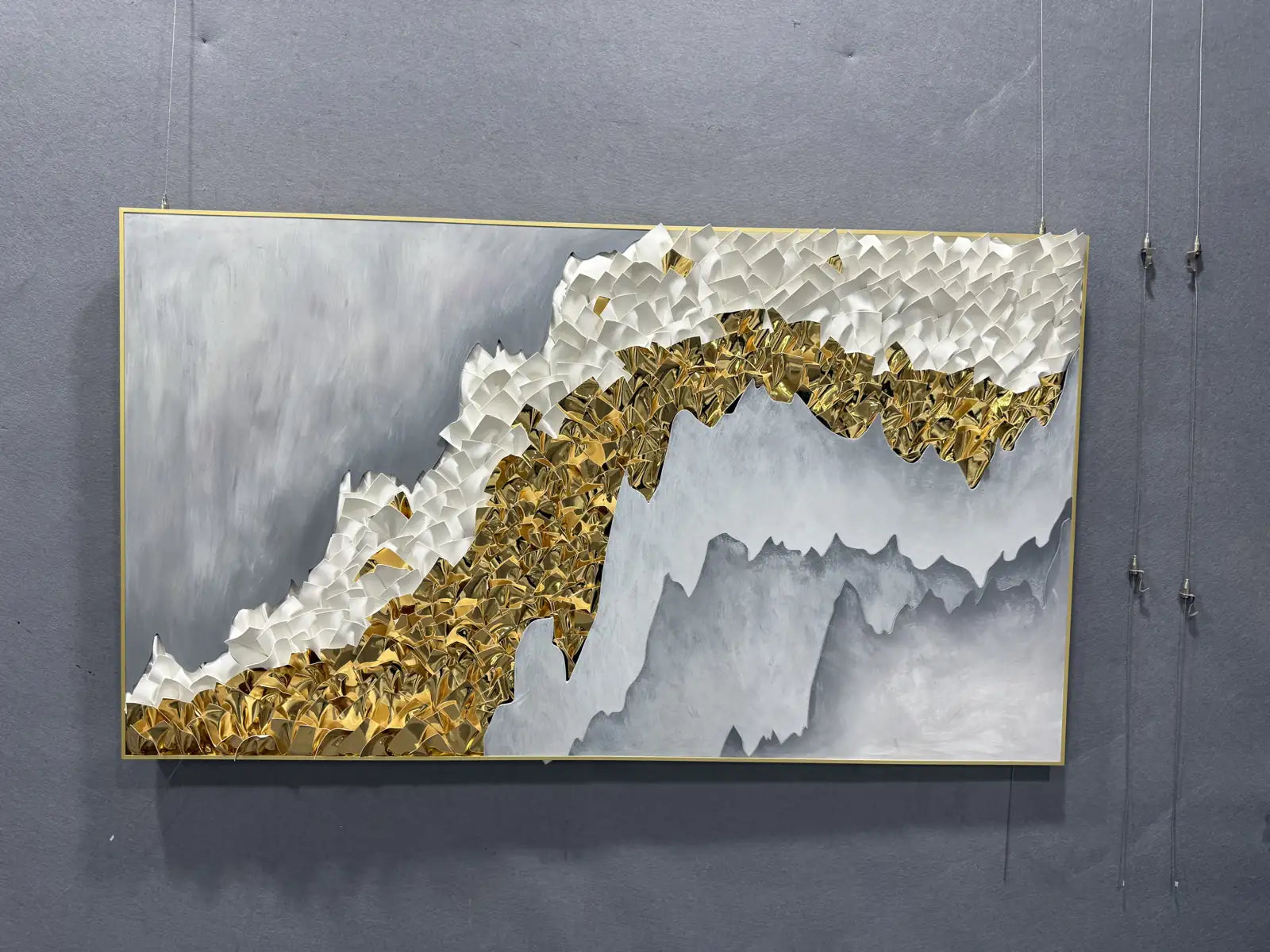 Aged Leather Texture Abstract Wall Decor Landscape Design | Art Smiley Decor UAE