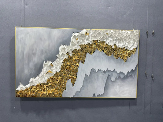 Aged Leather Texture Abstract Wall Decor Landscape Design | Art Smiley Decor UAE