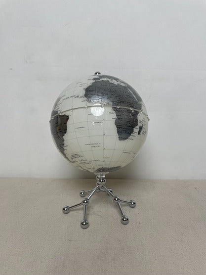 Silver Whilte Globe Acrylic Sculpture artistic sculpture by Artsmiley