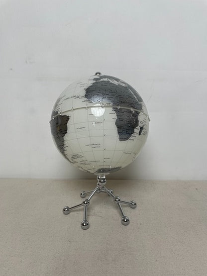 Silver Whilte Globe Acrylic Sculpture artistic sculpture by Artsmiley