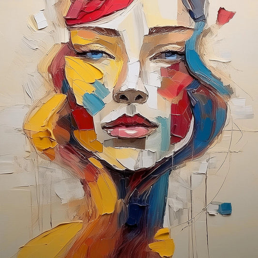 Woman In Red Headscarf Profile Wall Art
