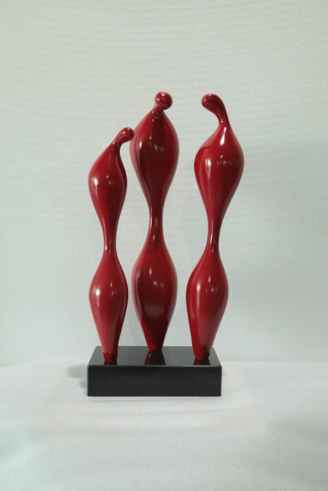 Red Trio Resin Sculpture artistic sculpture by Artsmiley
