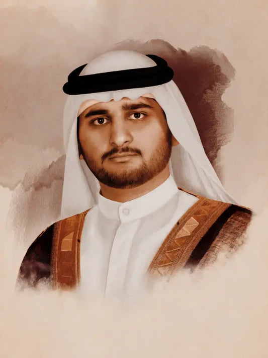 Sheikh Maktoum Bin Mohammed Bin Rashid Al Maktoum Grunge Portrait