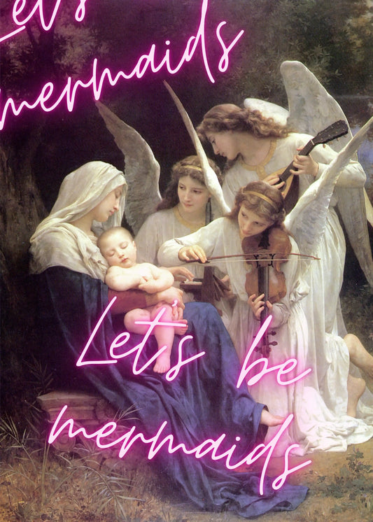 Lets Be Mermaids Typography