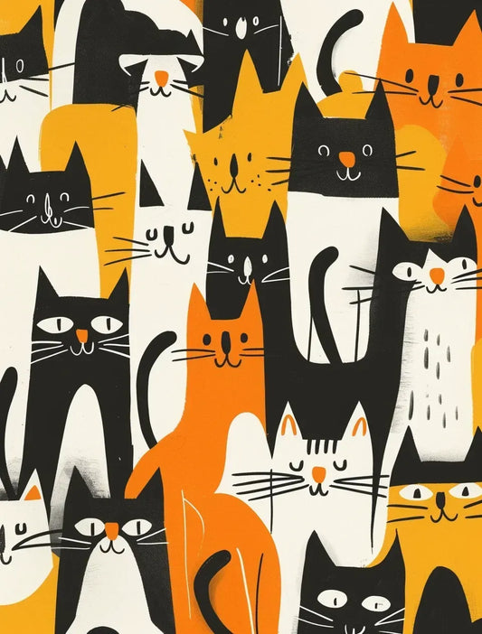 Playful Parade Of Colorful Cats