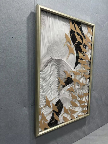 Folded Paper Art Contemporary Wall Decor Vertical Design | Art Smiley Decor UAE