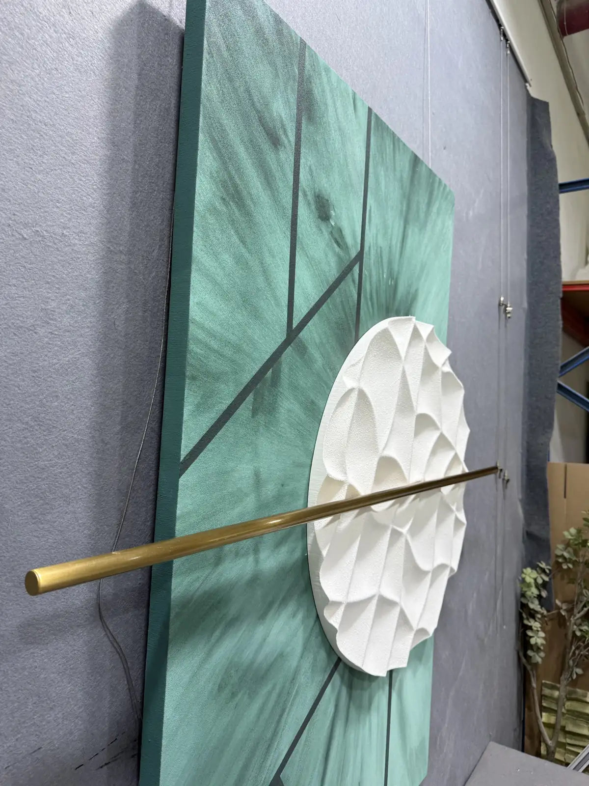 Walnut Wood Carving Hand Painted Wall Art Vertical Design | Art Smiley Decor UAE