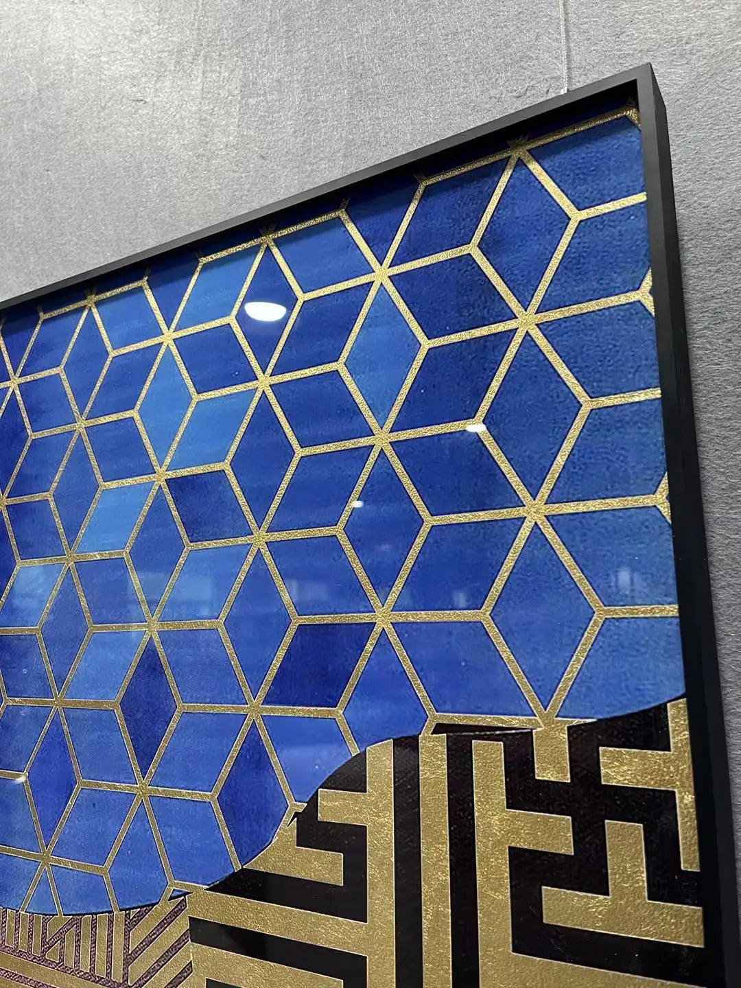 Burnished Gold Foil Abstract Wall Art Square Design | Art Smiley Decor UAE