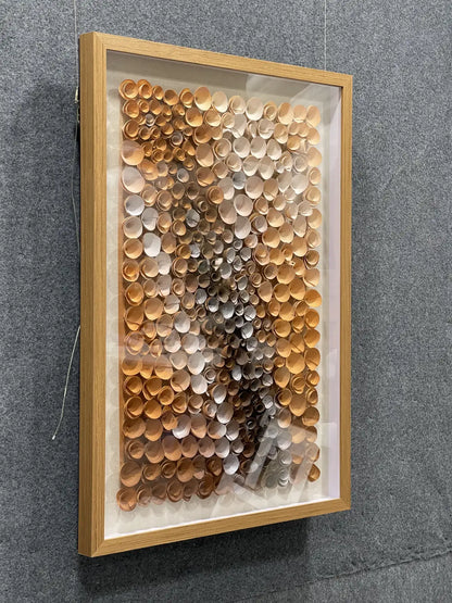 Mossy Natural Wood Slice Wall Art Vertical Design | Art Smiley Decor UAE