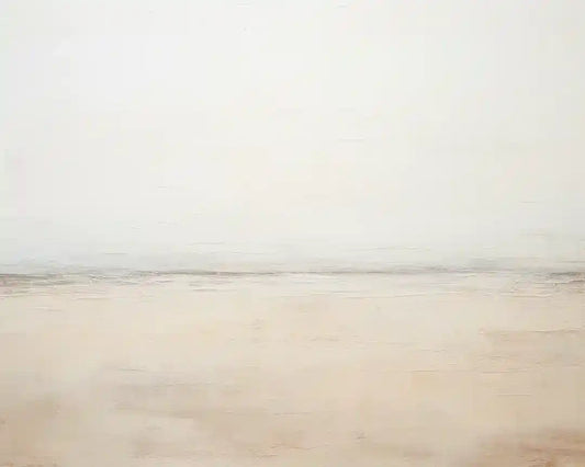 Muted White English Beach Vintage Oil Paint Minimal